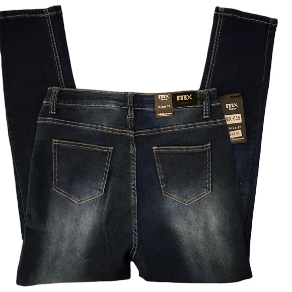 NWT Moda Xpress Mid-Rise Distressed Skinny Jeans - Picture 4 of 5